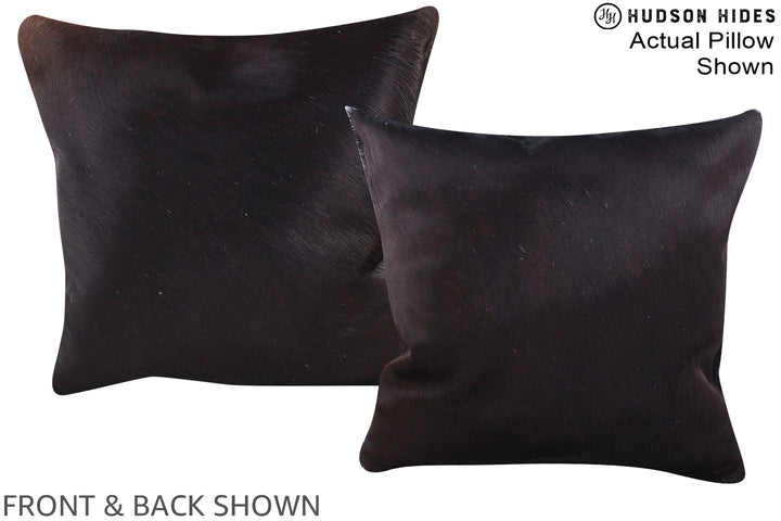 Solid Black 16"x16" Brazilian Cowhide Pillow #A15374 by Hudson Hides