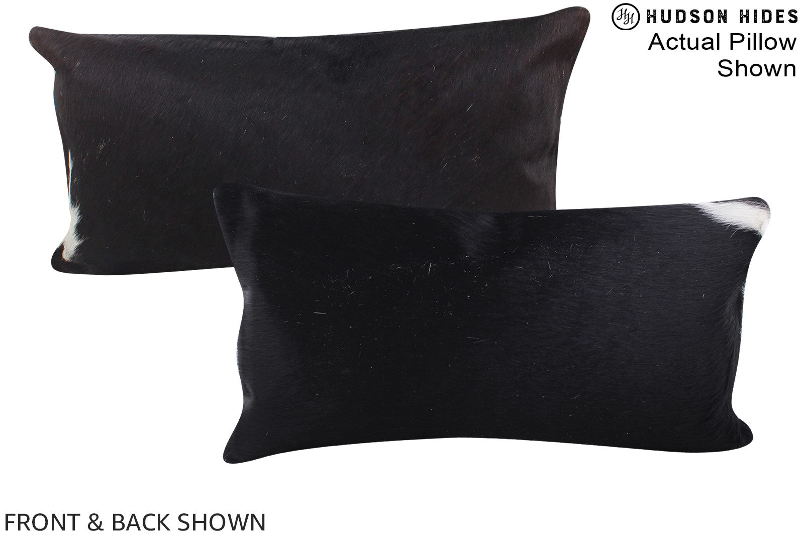 Solid Black Cowhide Pillow #A15398