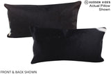 Solid Black 12"x22" Brazilian Cowhide Pillow #A15398 by Hudson Hides