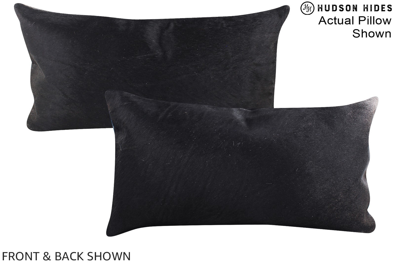 Solid Black Cowhide Pillow #A15402