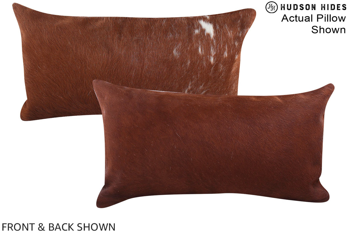 Solid Brown Cowhide Pillow #A15408