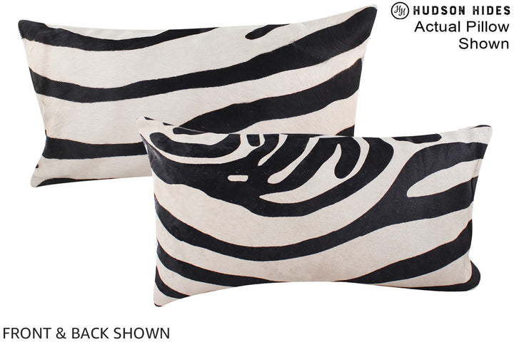 Zebra 12"x22" Brazilian Cowhide Pillow #A15493 by Hudson Hides