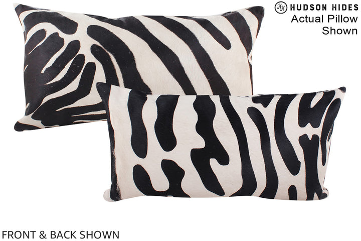 Zebra 12"x22" Brazilian Cowhide Pillow #A15496 by Hudson Hides