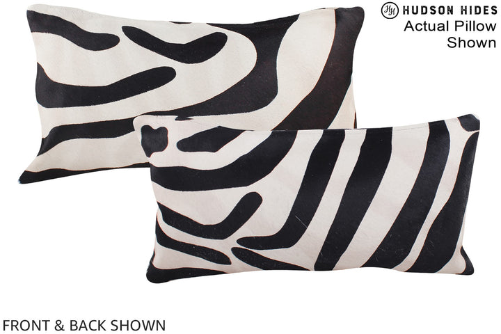 Zebra 12"x22" Brazilian Cowhide Pillow #A15505 by Hudson Hides