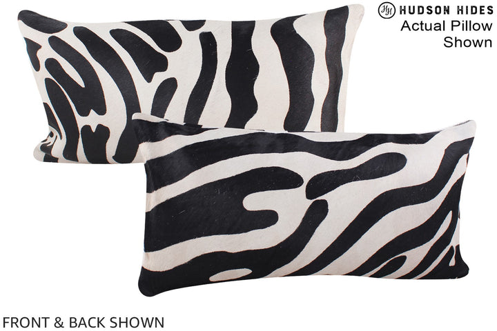 Zebra 12"x22" Brazilian Cowhide Pillow #A15508 by Hudson Hides