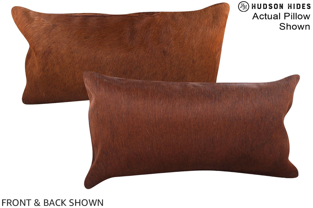 Solid Brown 12"x22" Brazilian Cowhide Pillow #A15511 by Hudson Hides