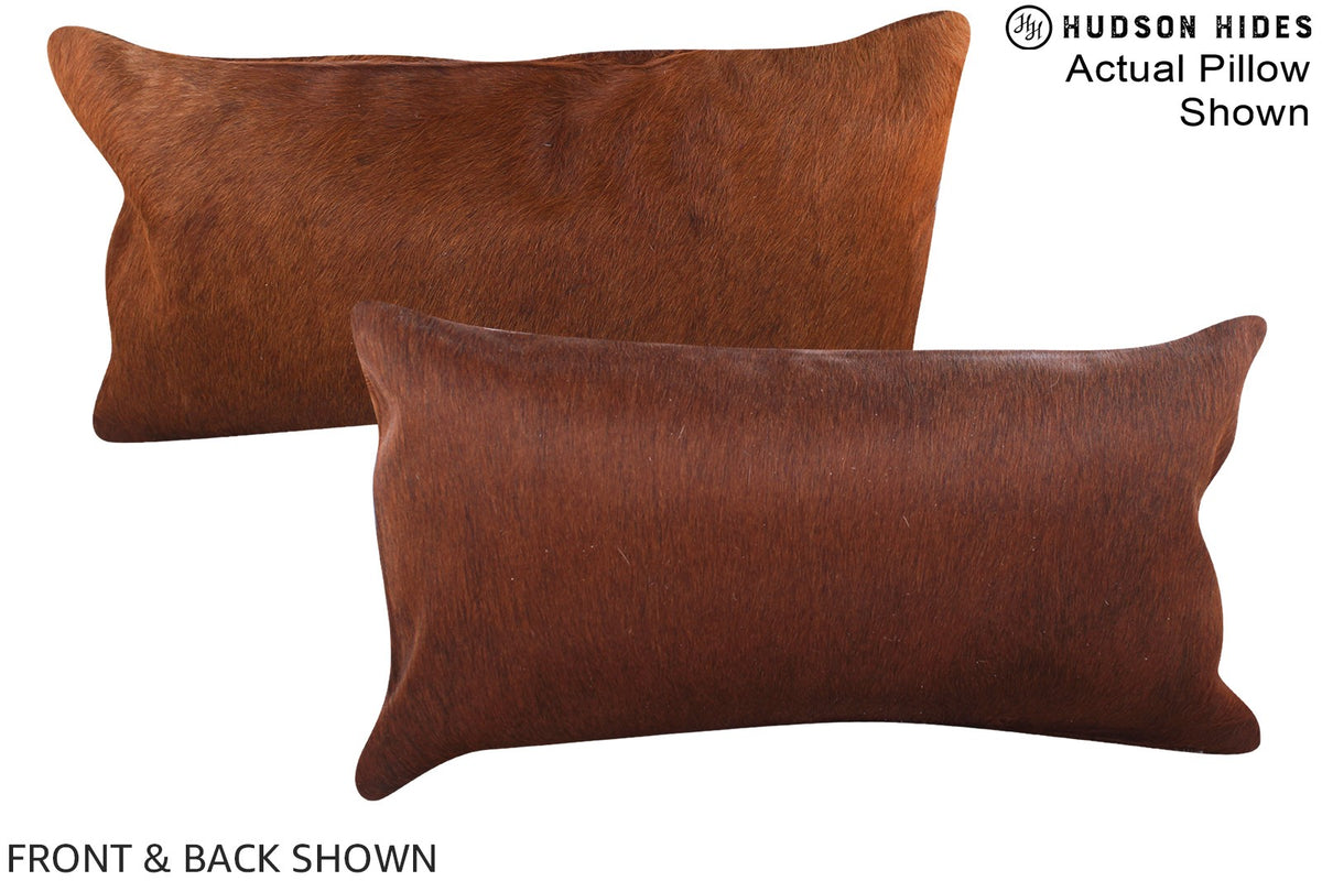 Solid Brown Cowhide Pillow #A15511