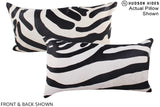 Zebra 12"x22" Brazilian Cowhide Pillow #A15515 by Hudson Hides