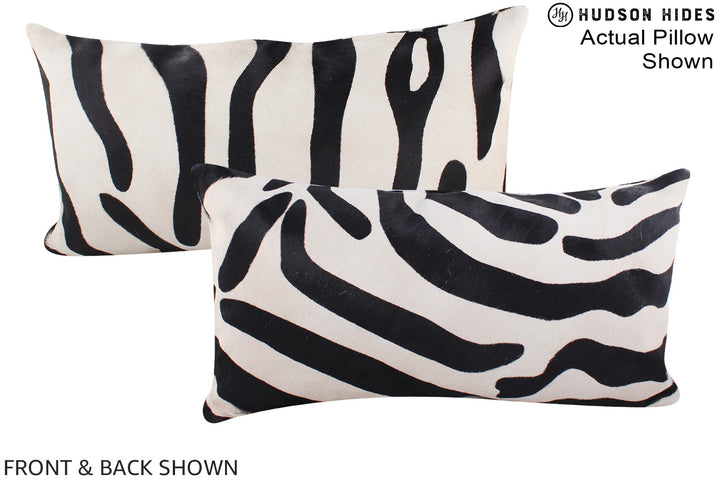 Zebra 12"x22" Brazilian Cowhide Pillow #A15518 by Hudson Hides