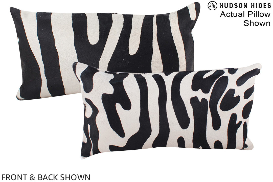 Zebra 12"x22" Brazilian Cowhide Pillow #A15521 by Hudson Hides