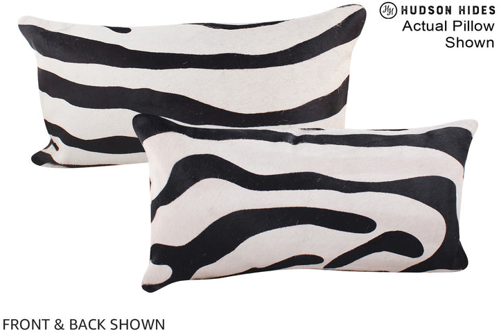 Zebra 12"x22" Brazilian Cowhide Pillow #A15528 by Hudson Hides
