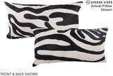Zebra 12"x22" Brazilian Cowhide Pillow #A15551 by Hudson Hides
