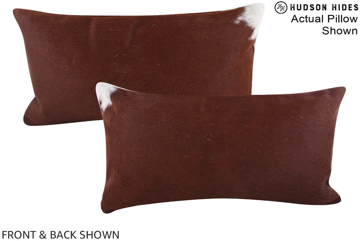 Solid Brown Cowhide Pillow #A15561