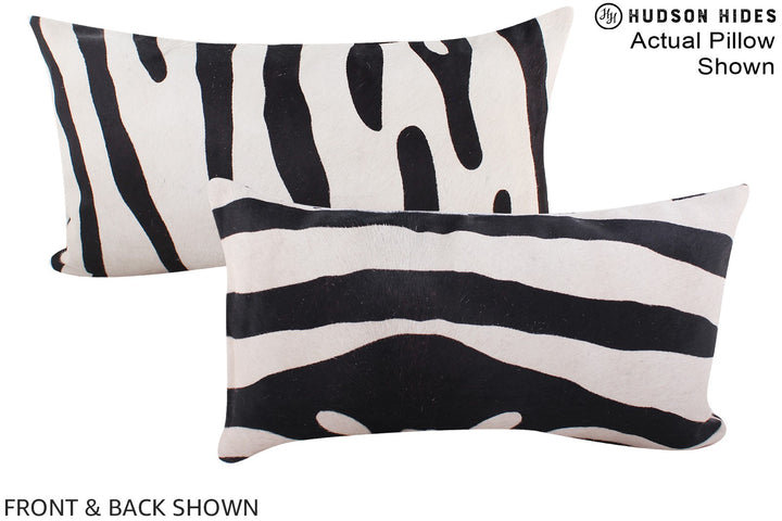 Zebra 12"x22" Brazilian Cowhide Pillow #A15562 by Hudson Hides