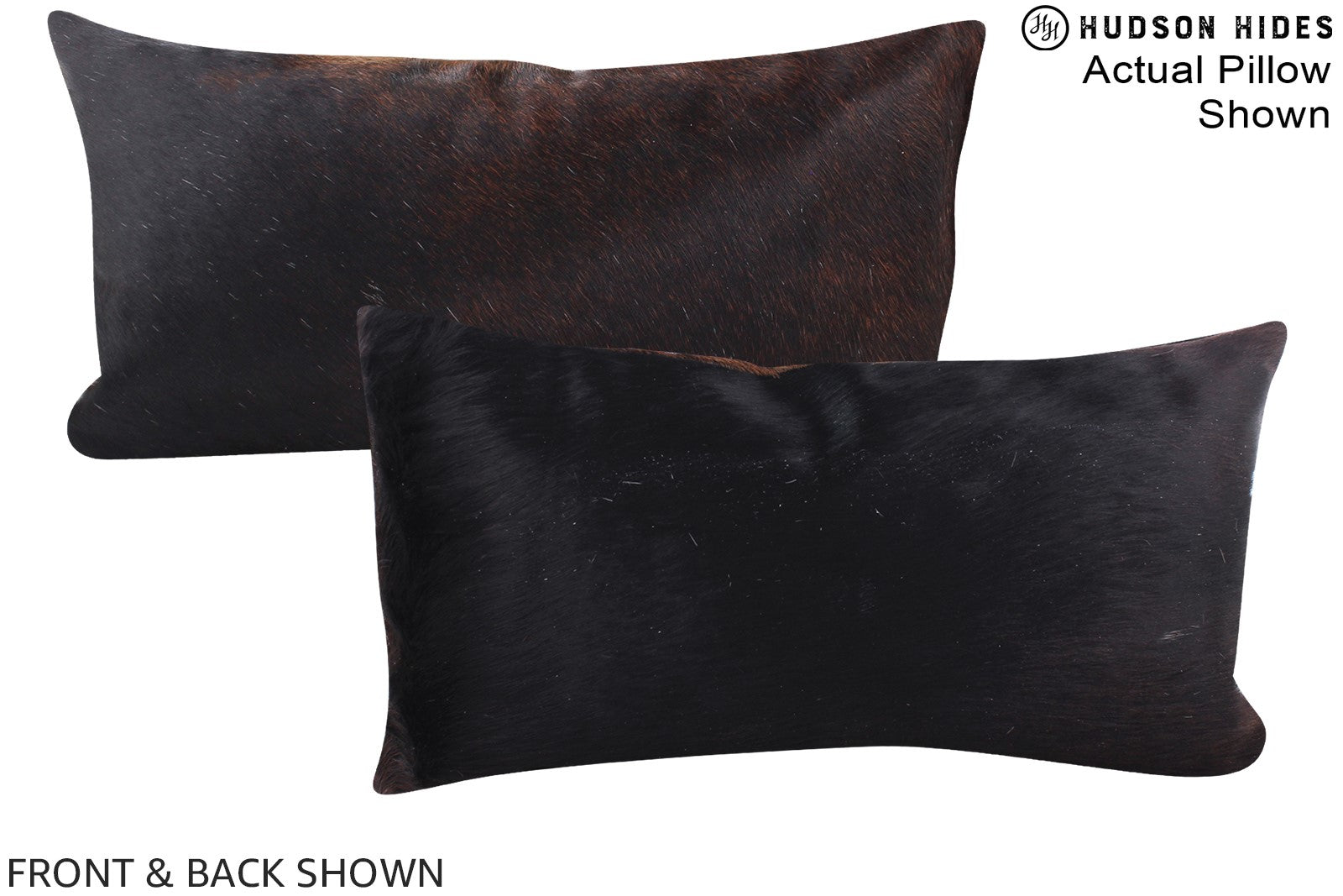 Solid Black Cowhide Pillow #A15572