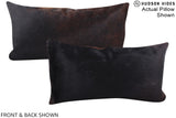 Solid Black 12"x22" Brazilian Cowhide Pillow #A15572 by Hudson Hides