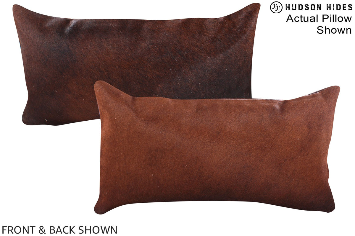 Solid Brown Cowhide Pillow #A15600