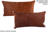 Solid Brown 12"x22" Brazilian Cowhide Pillow #A15617 by Hudson Hides