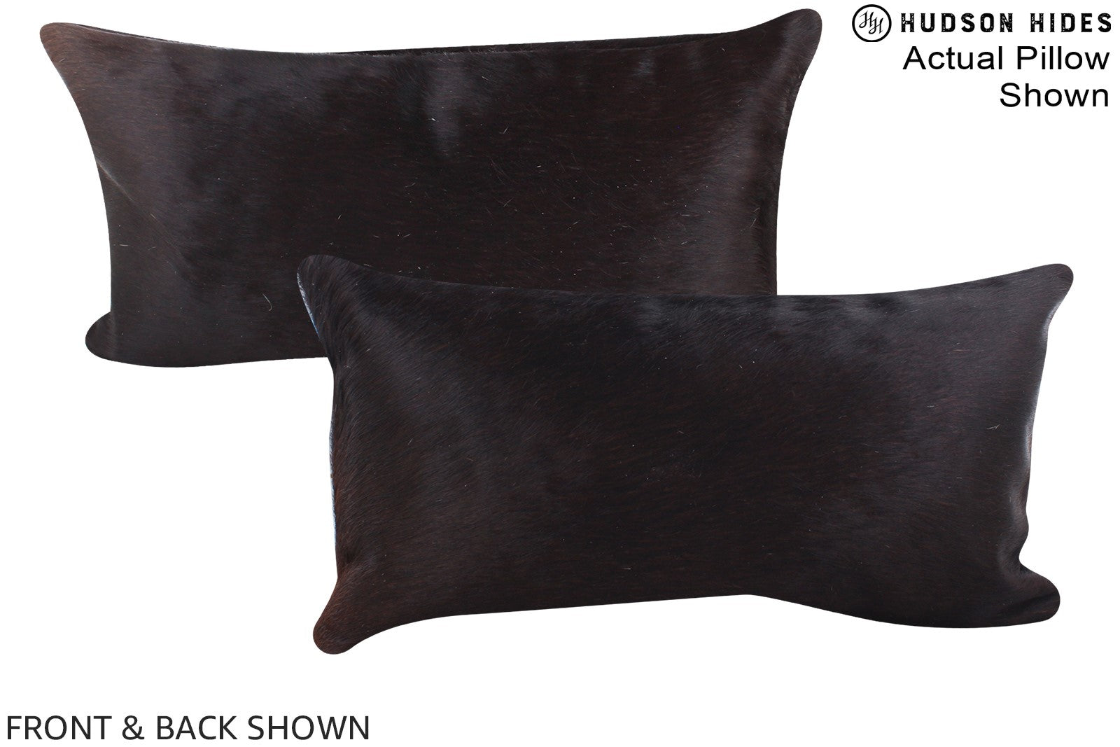 Solid Black Cowhide Pillow #A15618