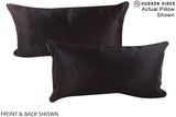 Solid Black 12"x22" Brazilian Cowhide Pillow #A15618 by Hudson Hides