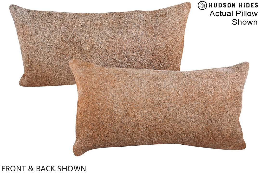 Grey with Beige 12"x22" Brazilian Cowhide Pillow #A15627 by Hudson Hid