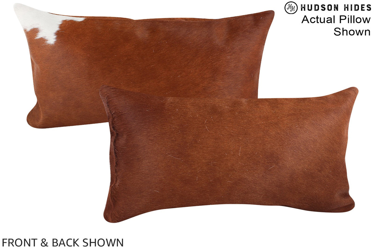 Solid Brown Cowhide Pillow #A15646