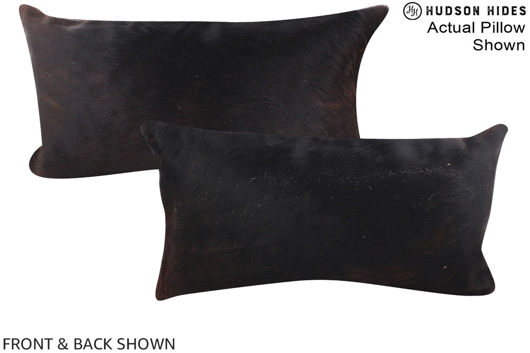 Solid Black 12"x22" Brazilian Cowhide Pillow #A15663 by Hudson Hides