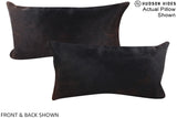 Solid Black 12"x22" Brazilian Cowhide Pillow #A15663 by Hudson Hides
