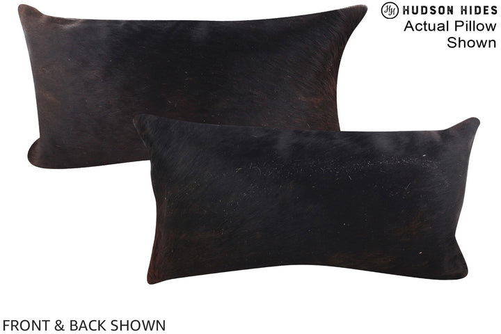 Solid Black 12"x22" Brazilian Cowhide Pillow #A15663 by Hudson Hides