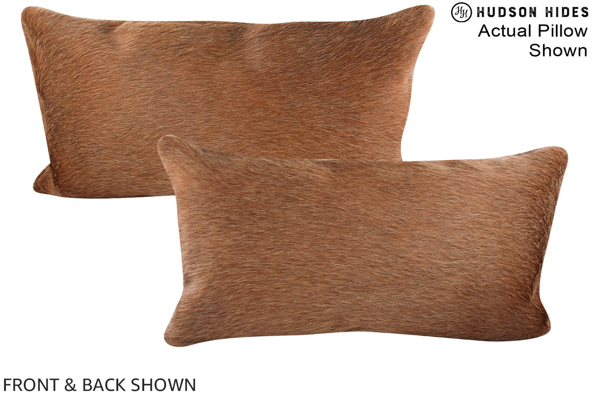 Solid Brown Cowhide Pillow #A15666