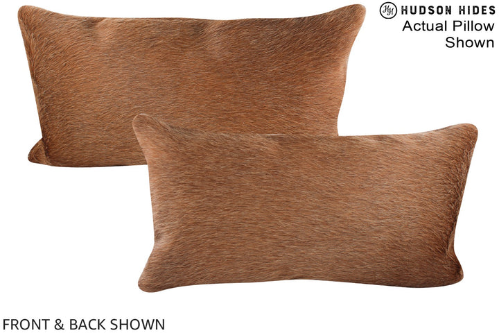 Solid Brown 12"x22" Brazilian Cowhide Pillow #A15666 by Hudson Hides
