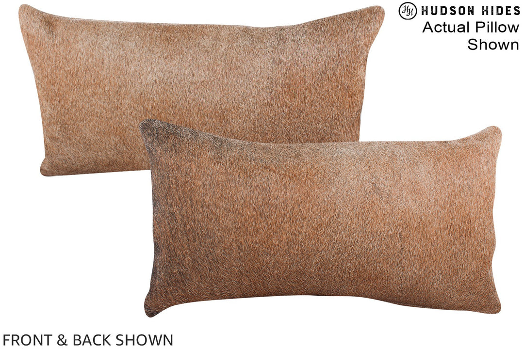 Grey with Beige 12"x22" Brazilian Cowhide Pillow #A15676 by Hudson Hid