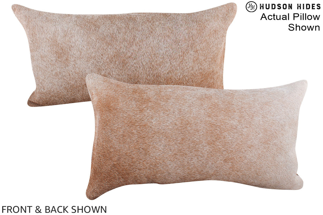 Grey with Beige 12"x22" Brazilian Cowhide Pillow #A15688 by Hudson Hid