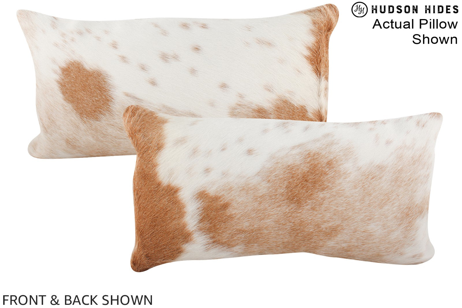 Beige and White Cowhide Pillow #A15695
