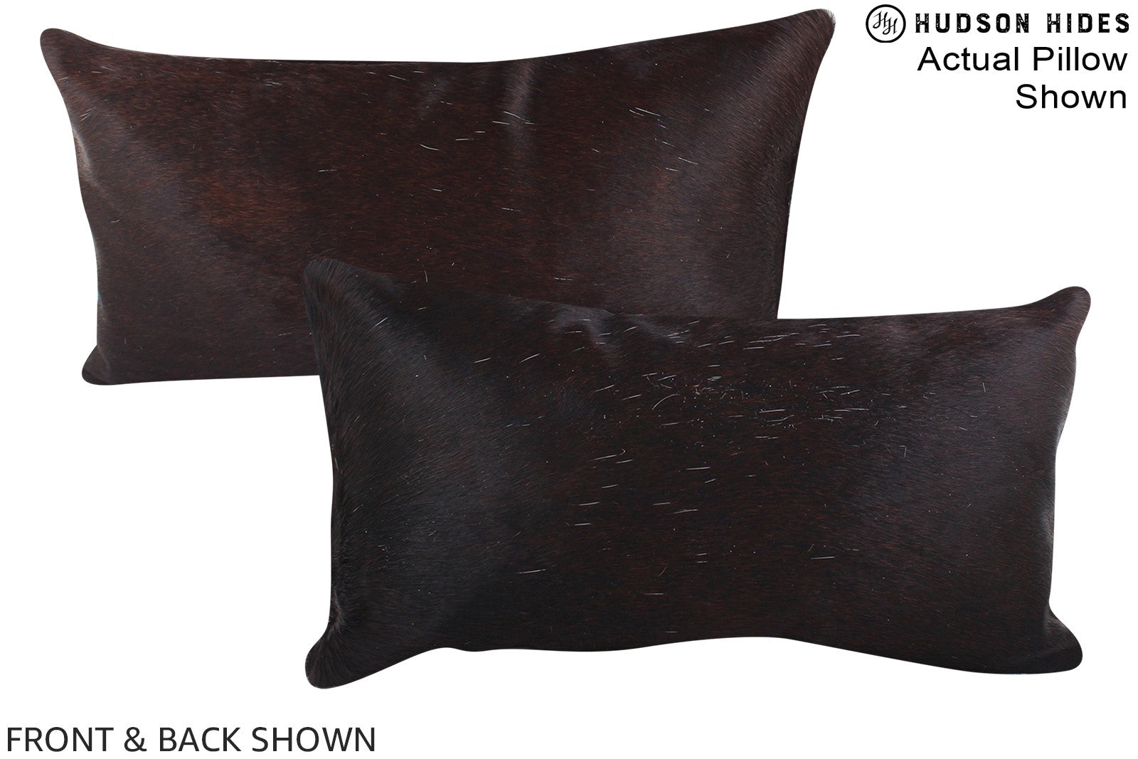 Solid Black Cowhide Pillow #A15696