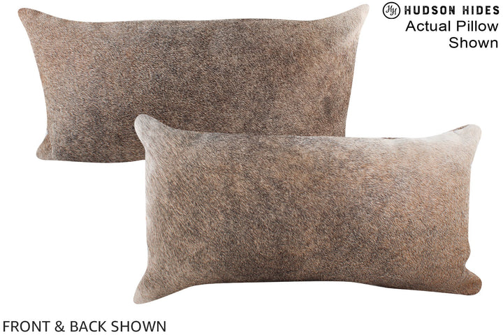 Grey with Beige 12"x22" Brazilian Cowhide Pillow #A15697 by Hudson Hides