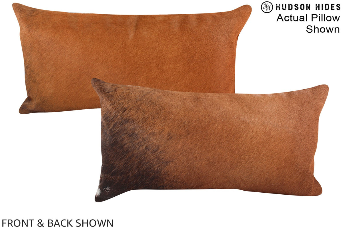 Solid Brown Cowhide Pillow #A15705
