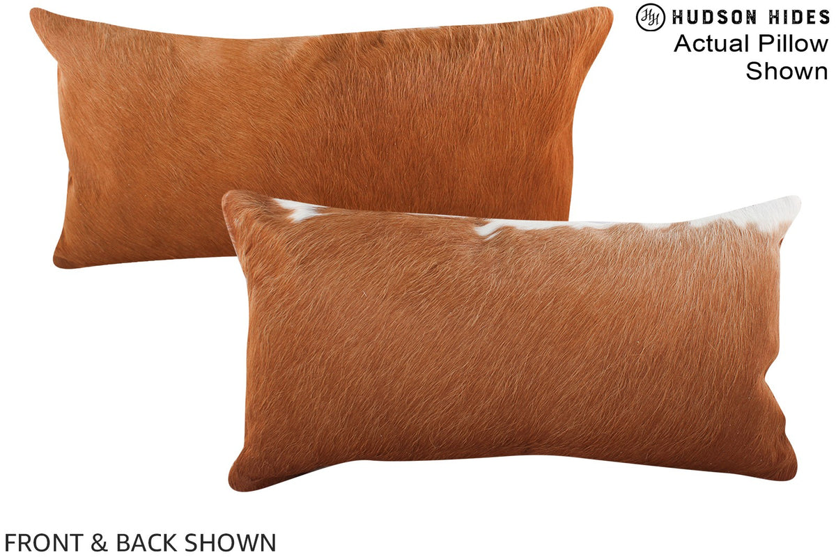  Solid Brown Cowhide Pillow #A15712