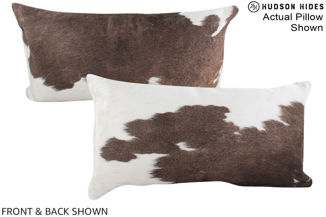 Grey with White 12"x22" Brazilian Cowhide Pillow #A15713 by Hudson Hid