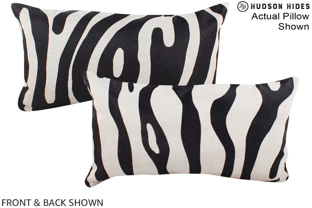 Zebra 12"x22" Brazilian Cowhide Pillow #A15714 by Hudson Hides