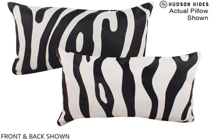 Zebra 12"x22" Brazilian Cowhide Pillow #A15714 by Hudson Hides