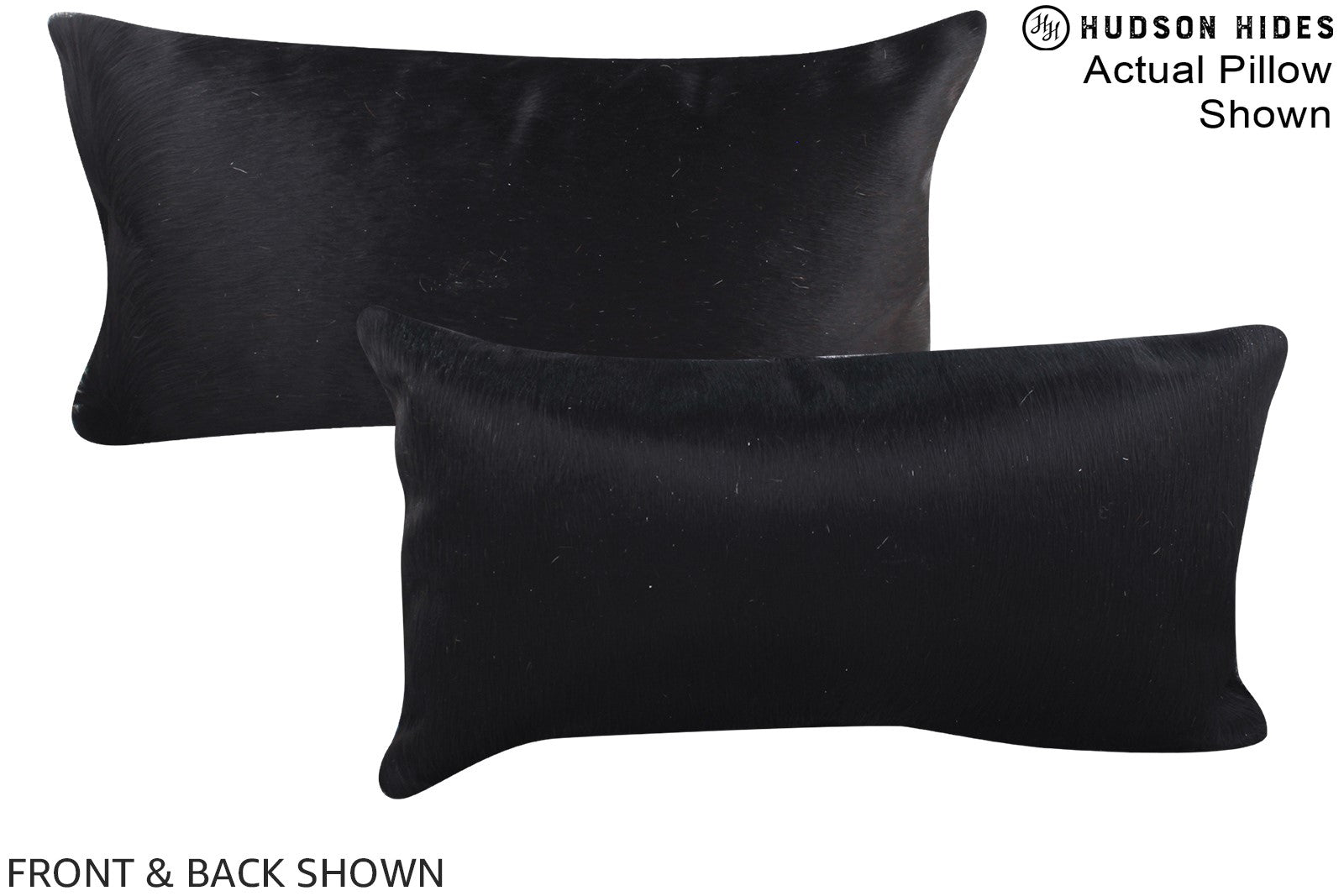 Solid Black Cowhide Pillow #A15715