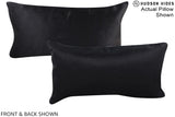 Solid Black 12"x22" Brazilian Cowhide Pillow #A15715 by Hudson Hides