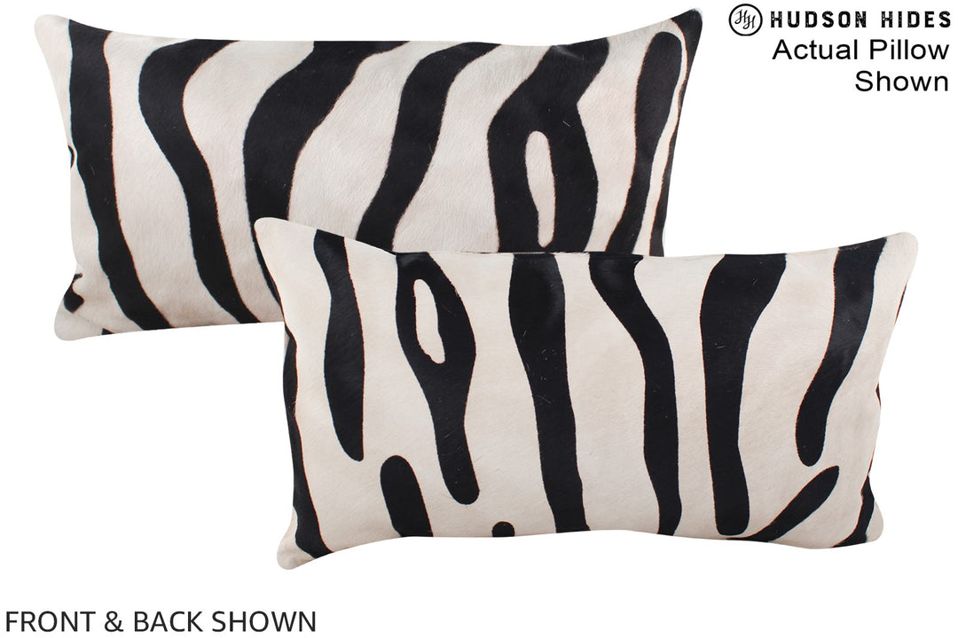 Zebra 12"x22" Brazilian Cowhide Pillow #A15718 by Hudson Hides