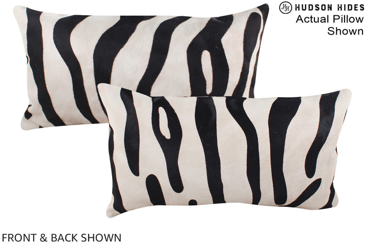Zebra 12"x22" Brazilian Cowhide Pillow #A15718 by Hudson Hides