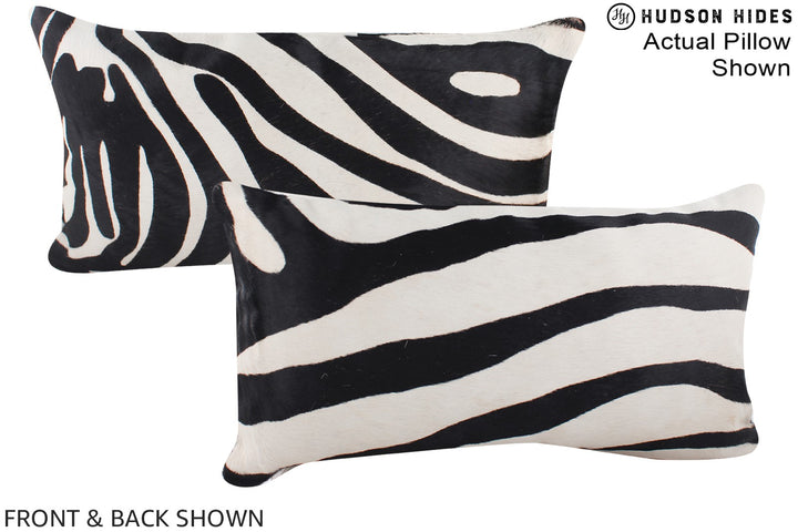 Zebra 12"x22" Brazilian Cowhide Pillow #A15722 by Hudson Hides