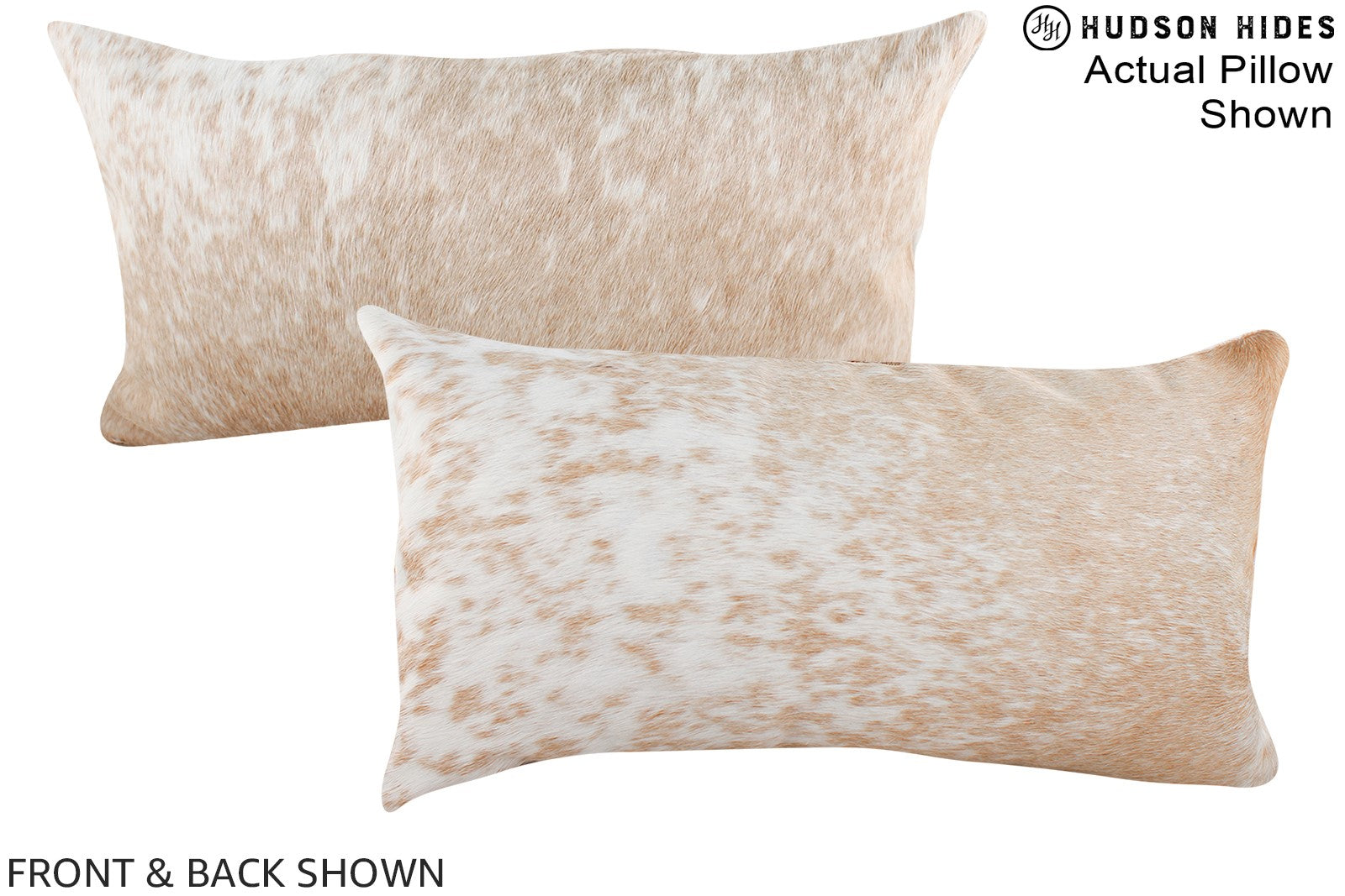Beige and White Cowhide Pillow #A15729