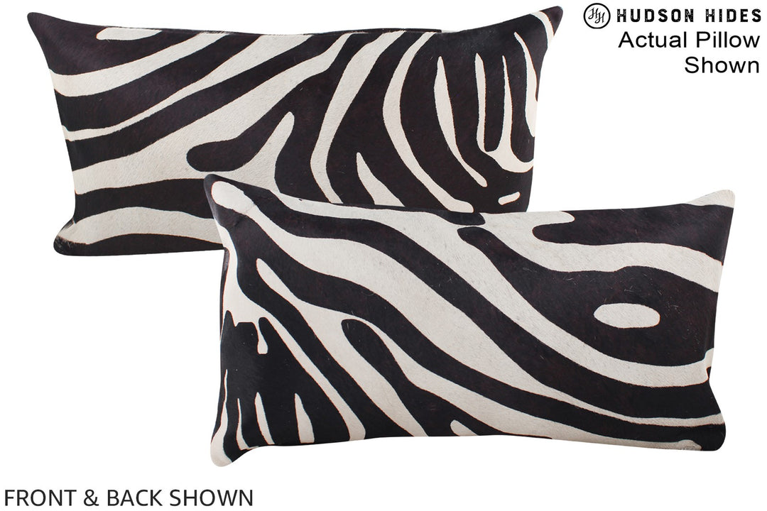 Zebra 12"x22" Brazilian Cowhide Pillow #A15730 by Hudson Hides