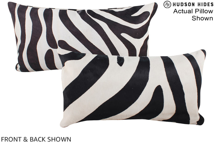 Zebra 12"x22" Brazilian Cowhide Pillow #A15735 by Hudson Hides
