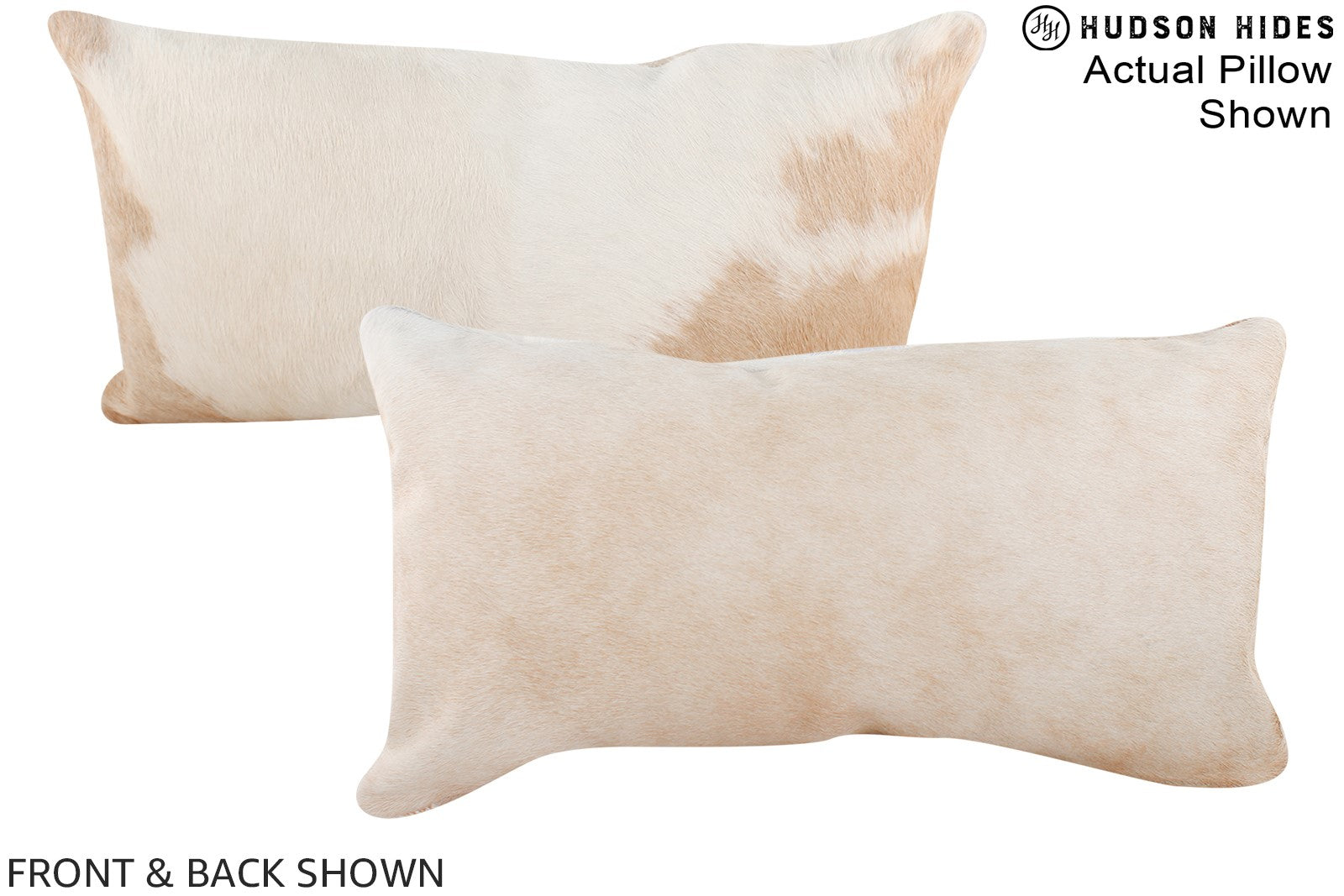 Beige and White Cowhide Pillow #A15754